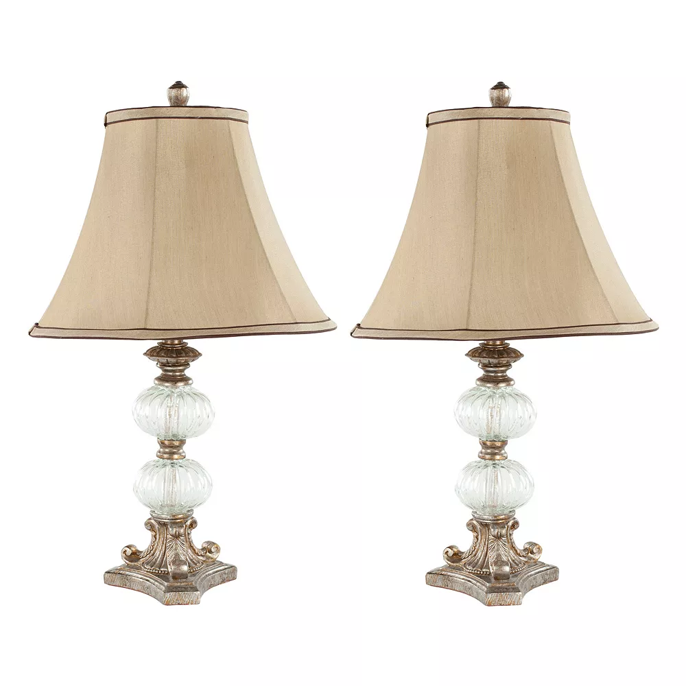 Safavieh 2-piece Scarlett Glass Globe Table Lamp Set