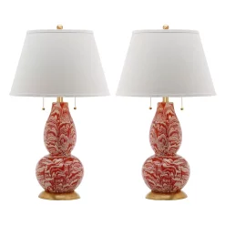 Safavieh 2-piece Color Swirls Glass Table Lamp Set
