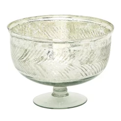 Stella & Eve Decorative Silver Finish Glass Bowl Table Decor
