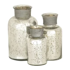 Stella & Eve Mercury Glass Jar Table Decor 3-piece Set