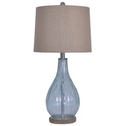 Decor Therapy Emma Embossed Glass Table Lamp
