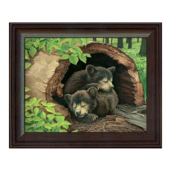 Personal-Prints Bear Cubs Framed Behind Glass Wall Art