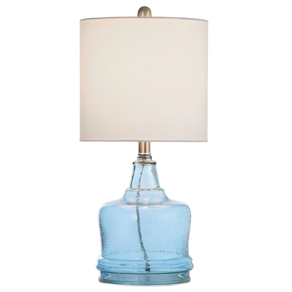 Unbranded Glass Base Table Lamp With White Shade - Image 3