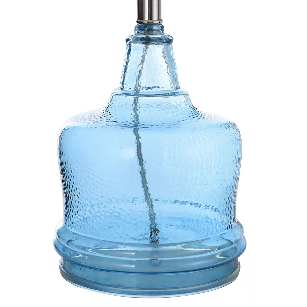 Unbranded Glass Base Table Lamp With White Shade - Image 4