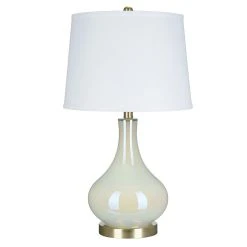 Catalina Lighting White Iridescent Glass Lamp T20
