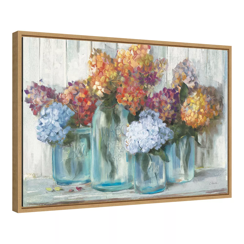 Amanti Art 'Fall Hydrangeas In Glass Jar' Framed Canvas Wall Art - Image 2