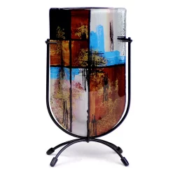 Jasmine Art Glass Mini U Vase With Stand