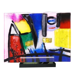 Jasmine Art Glass Lines In Color Two-Bud Vase