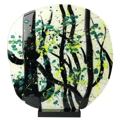 Jasmine Art Glass Round Spring Tabletop Sculpture