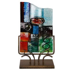Jasmine Art Glass Rectangular Vase