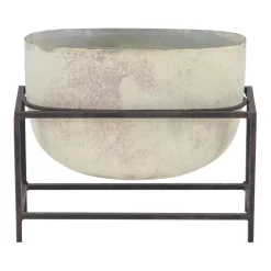 Stella & Eve Rustic Decorative Glass Vase With Iron Stand