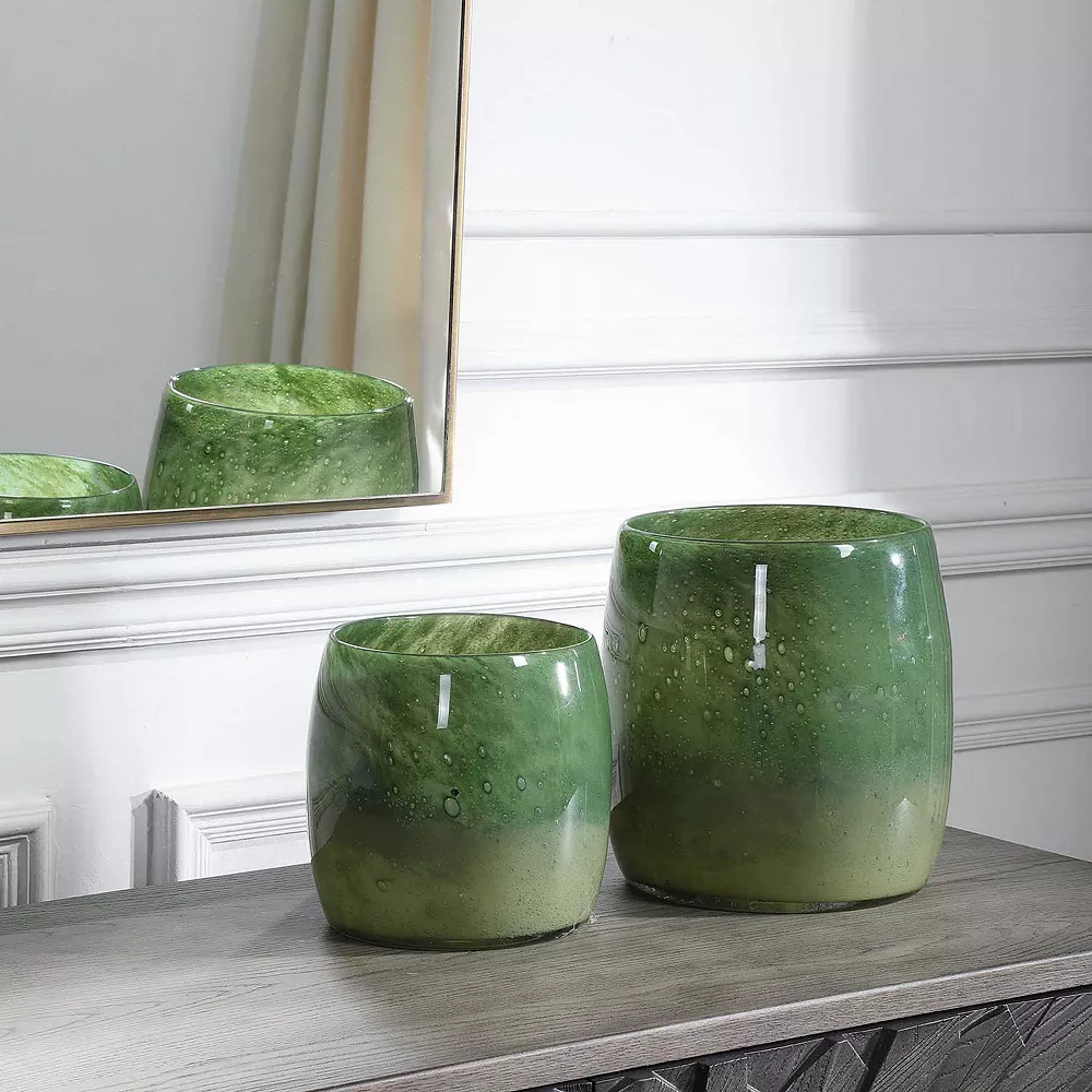 Uttermost 2-pack Matcha Green Glass Vases - Image 2