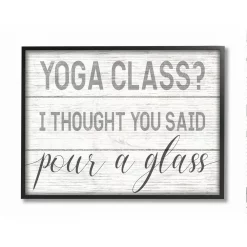 Stupell Home Decor Yoga Class Or Pour A Glass Wall Art