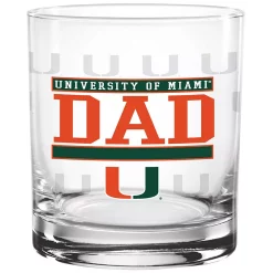 Unbranded Miami Hurricanes 14oz. Dad Rocks Glass
