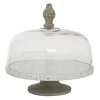 Stella & Eve Round Terrazzo Stand With Glass Cloche Cover