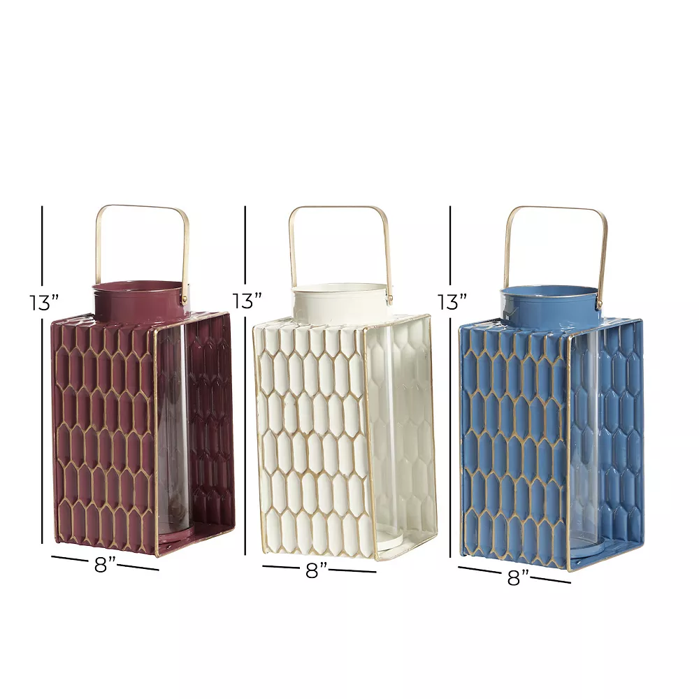 Stella & Eve Contemporary Metal & Glass Lantern 3-piece Set - Image 5