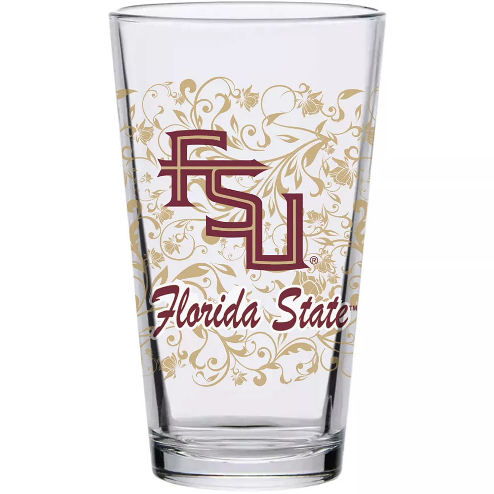Florida State Seminoles 16oz. Floral Pint Glass