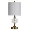 Unbranded Traditional Satin Brass Table Lamp With Clear Glass Fluted Body