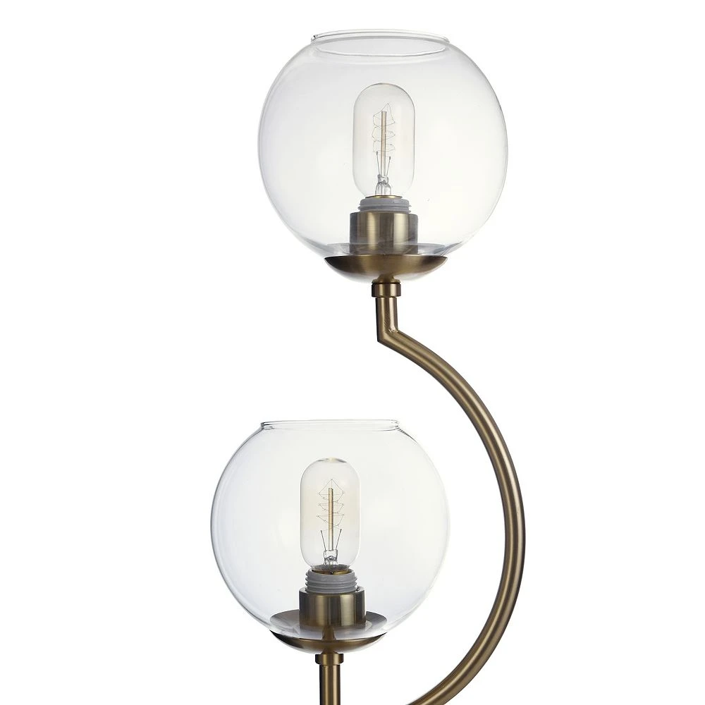 Unbranded Two Steel Brass Poles With Clear Glass Globe Up Lights - Image 5