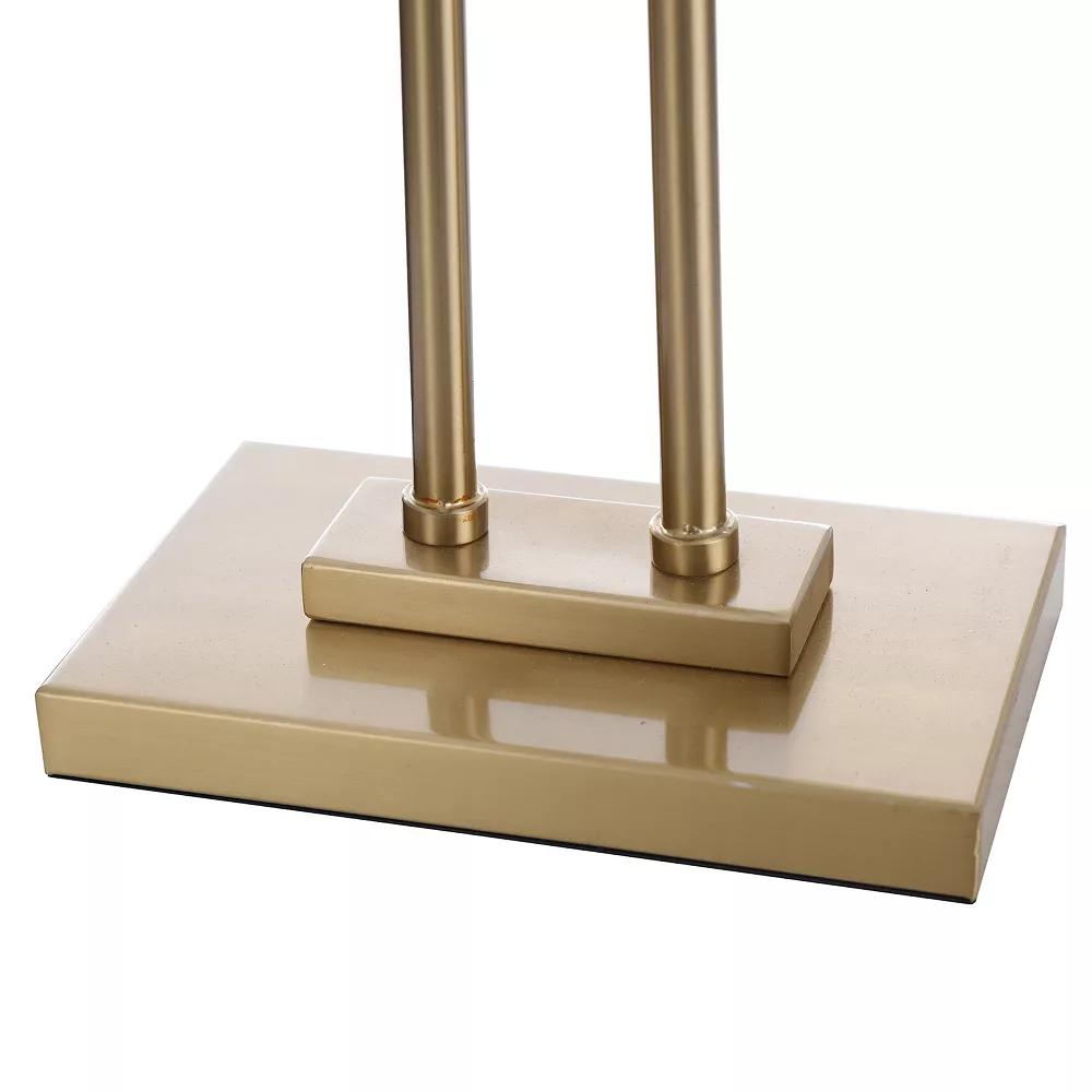 Unbranded Two Steel Brass Poles With Clear Glass Globe Up Lights - Image 6