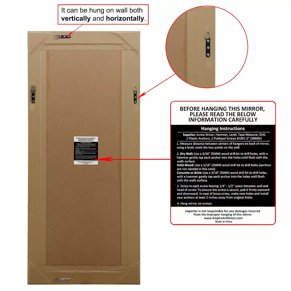 Empire Art Direct Bling Beveled Glass Rectangle Wall Mirror - Image 3