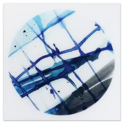 Empire Art Direct Blue Stripes 2 Glass Wall Art