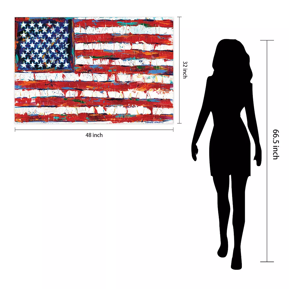 Empire Art Direct Dramatic Stars & Stripes Flag Glass Wall Art - Image 4