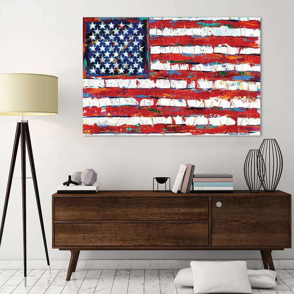 Empire Art Direct Dramatic Stars & Stripes Flag Glass Wall Art - Image 5