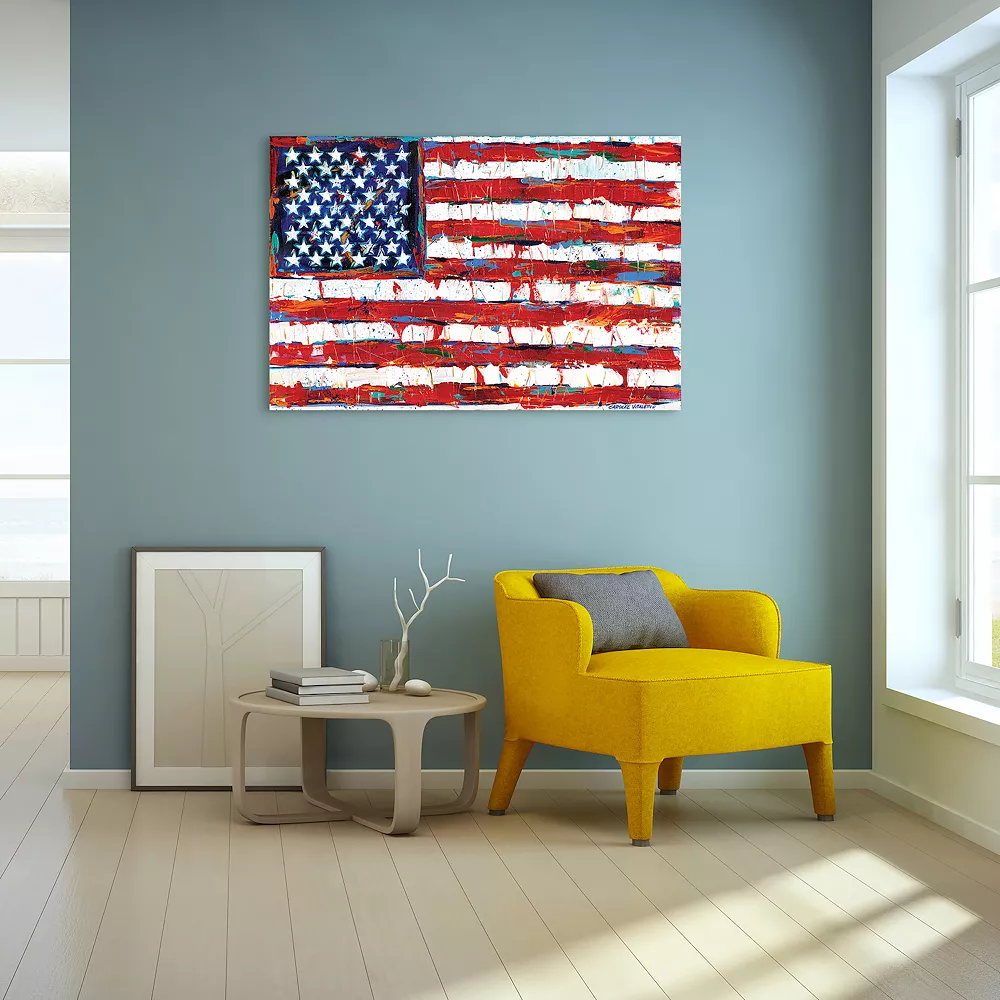 Empire Art Direct Dramatic Stars & Stripes Flag Glass Wall Art - Image 6