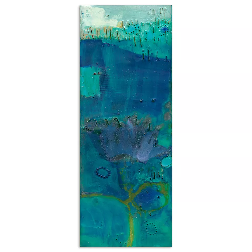 Empire Art Direct Reedy Blue III Glass Wall Art