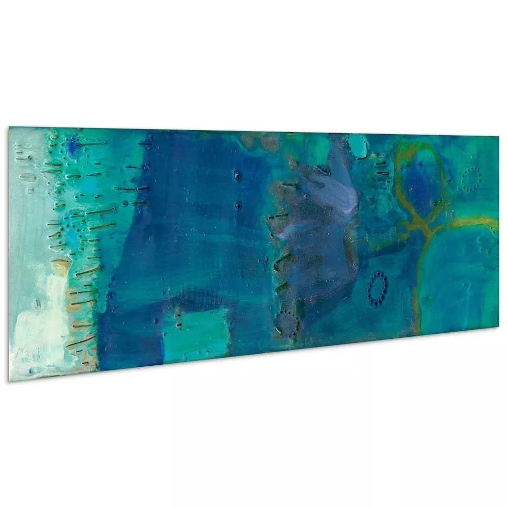 Empire Art Direct Reedy Blue III Glass Wall Art - Image 3
