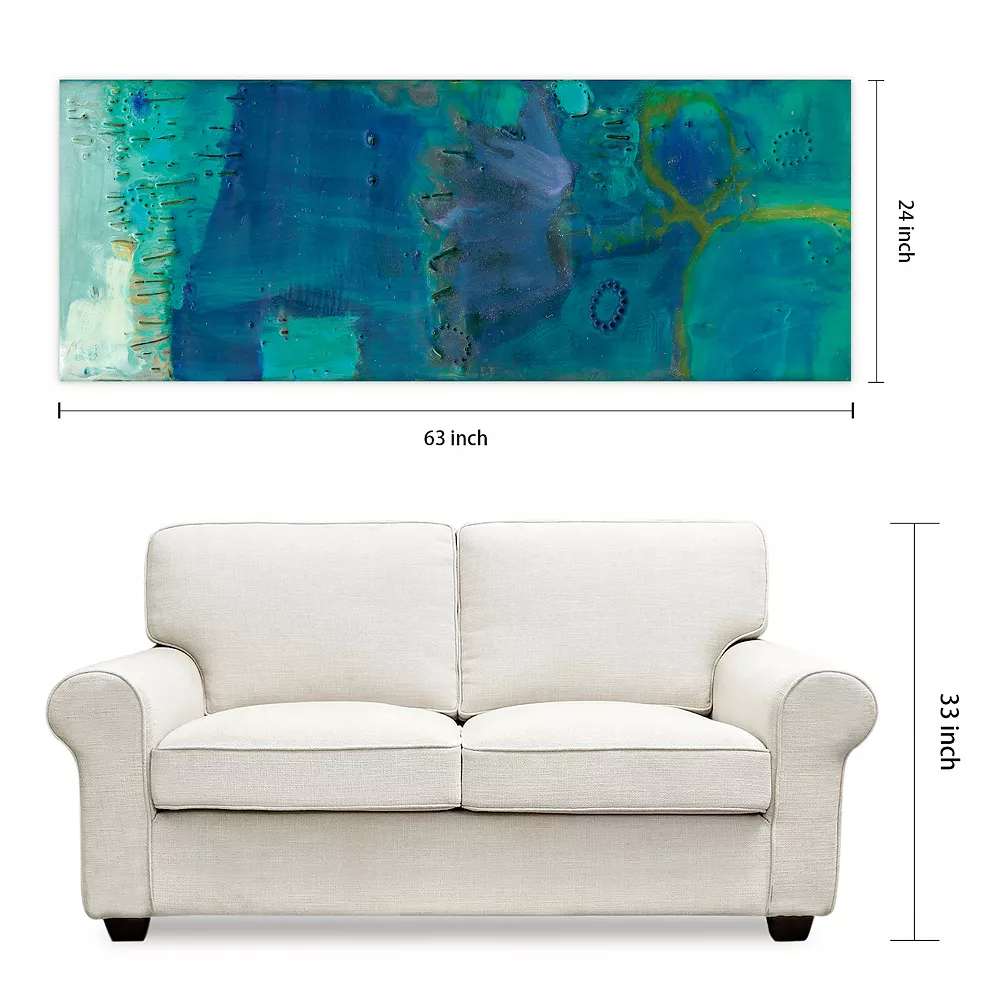 Empire Art Direct Reedy Blue III Glass Wall Art - Image 4
