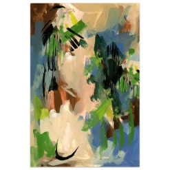 Empire Art Direct Linen Color & Blues II Glass Wall Art