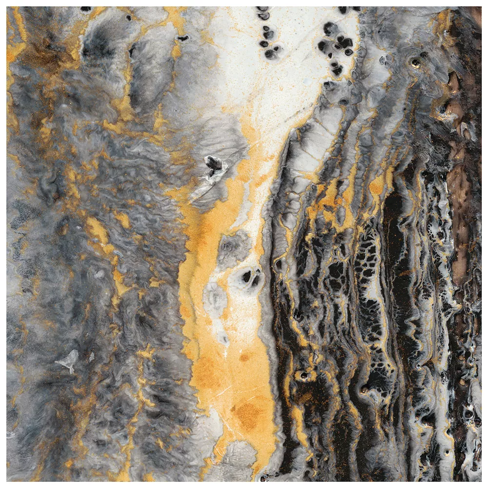 Empire Art Direct Bands Of Gold Finish Glass Wall Art