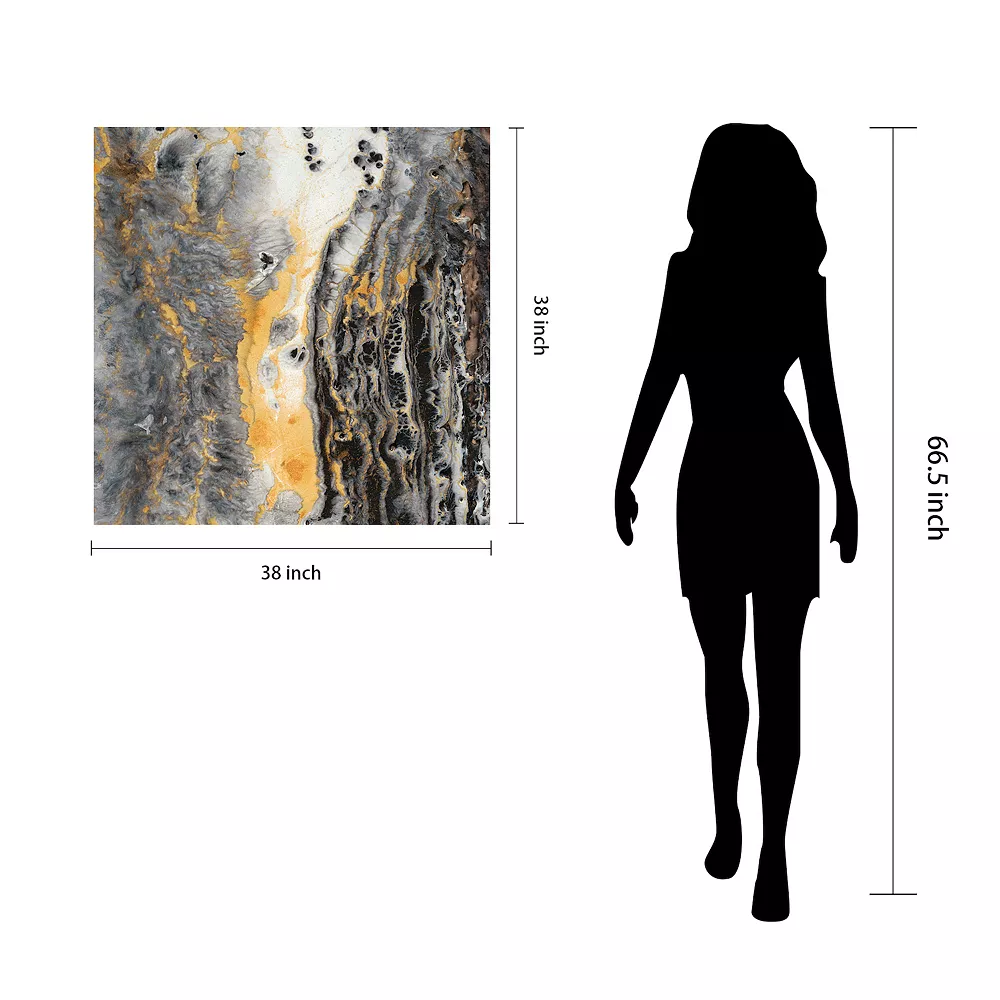 Empire Art Direct Bands Of Gold Finish Glass Wall Art - Image 4