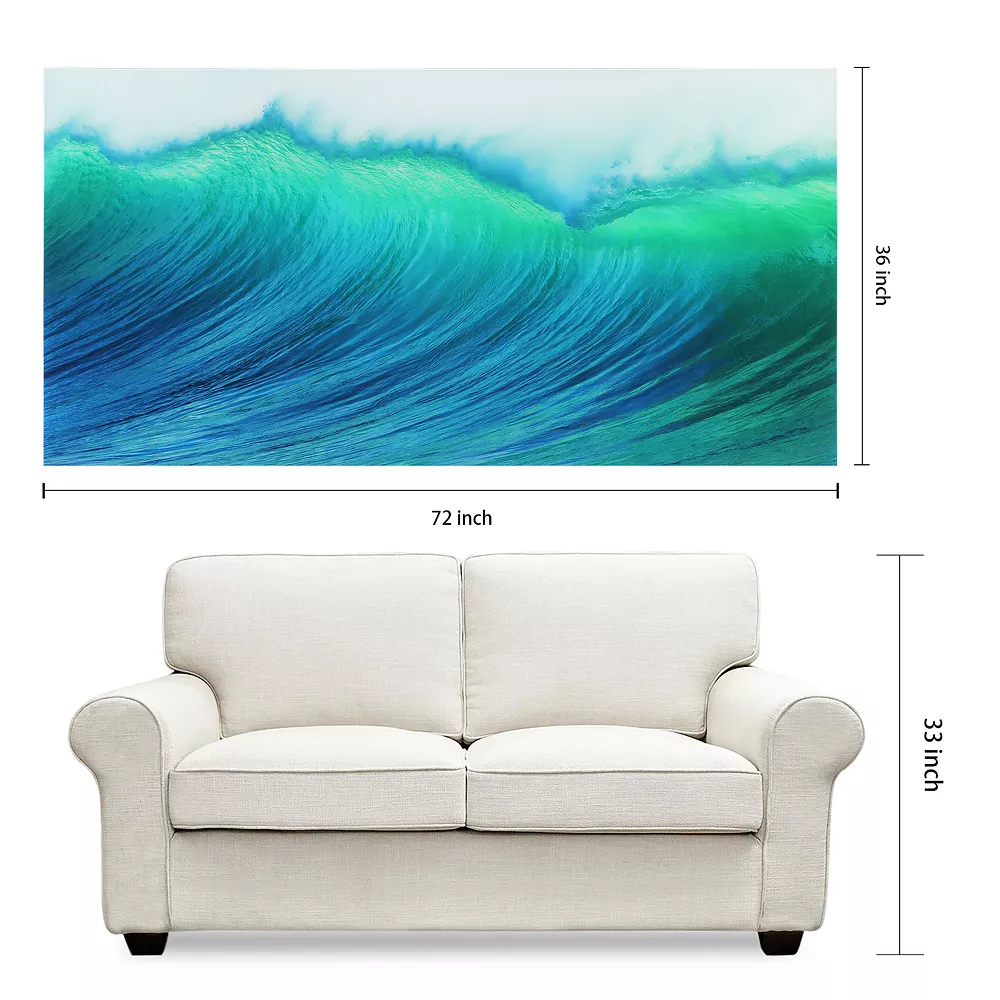 Empire Art Direct Blue Wave Glass Wall Art - Image 5