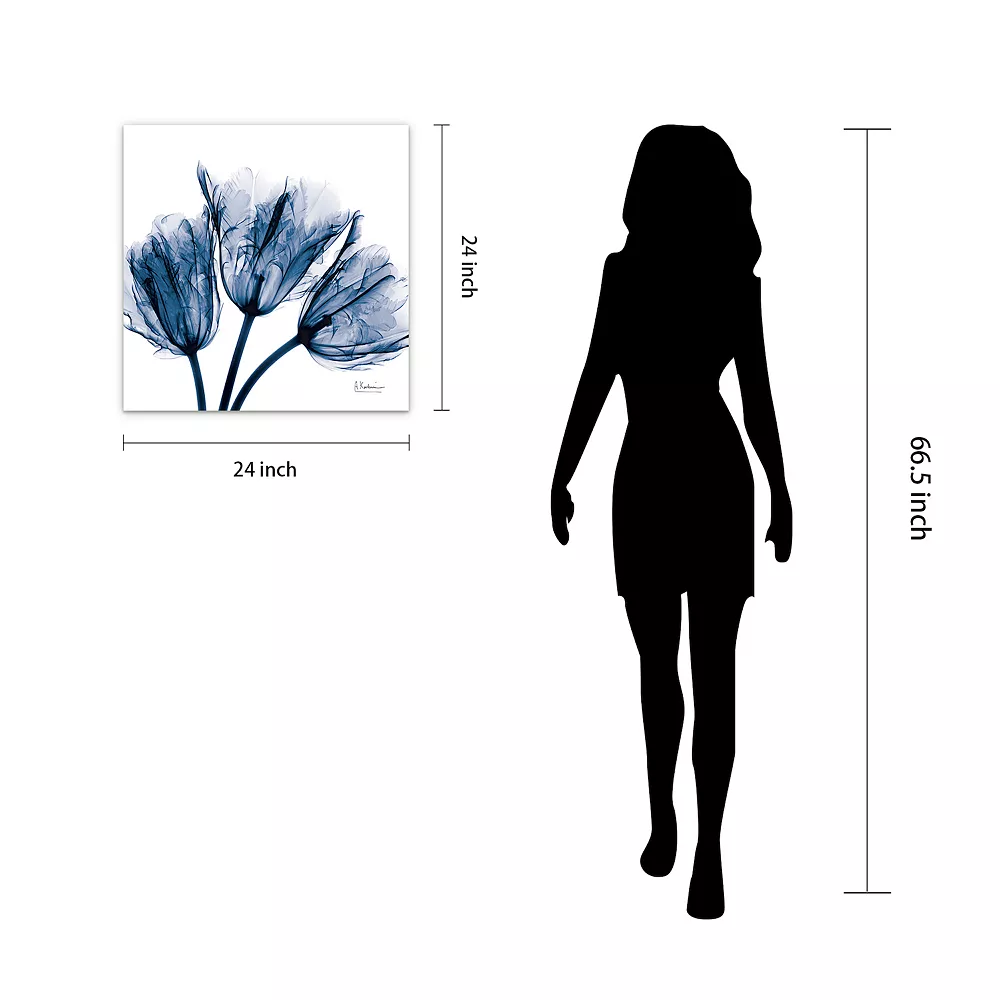 Empire Art Direct Blue Tulip X-Ray Glass Wall Art - Image 5