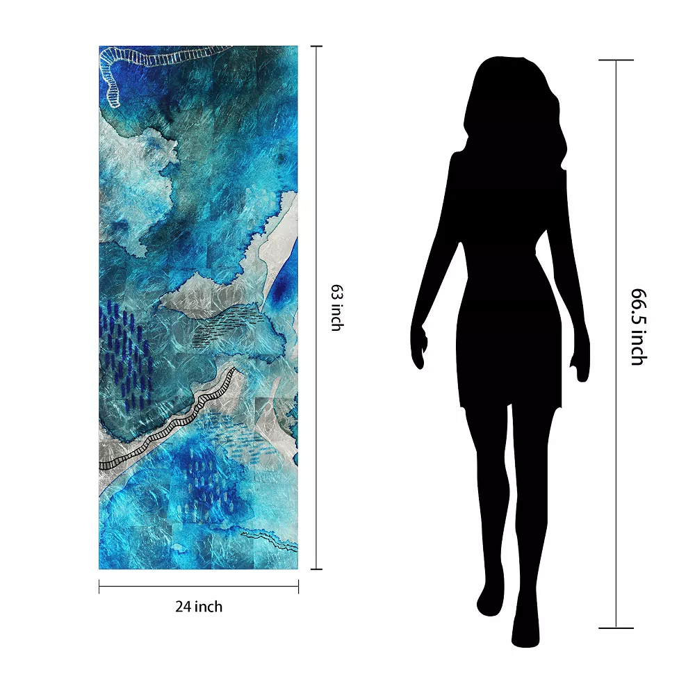 Empire Art Direct Subtle Blues A Glass Wall Art - Image 4