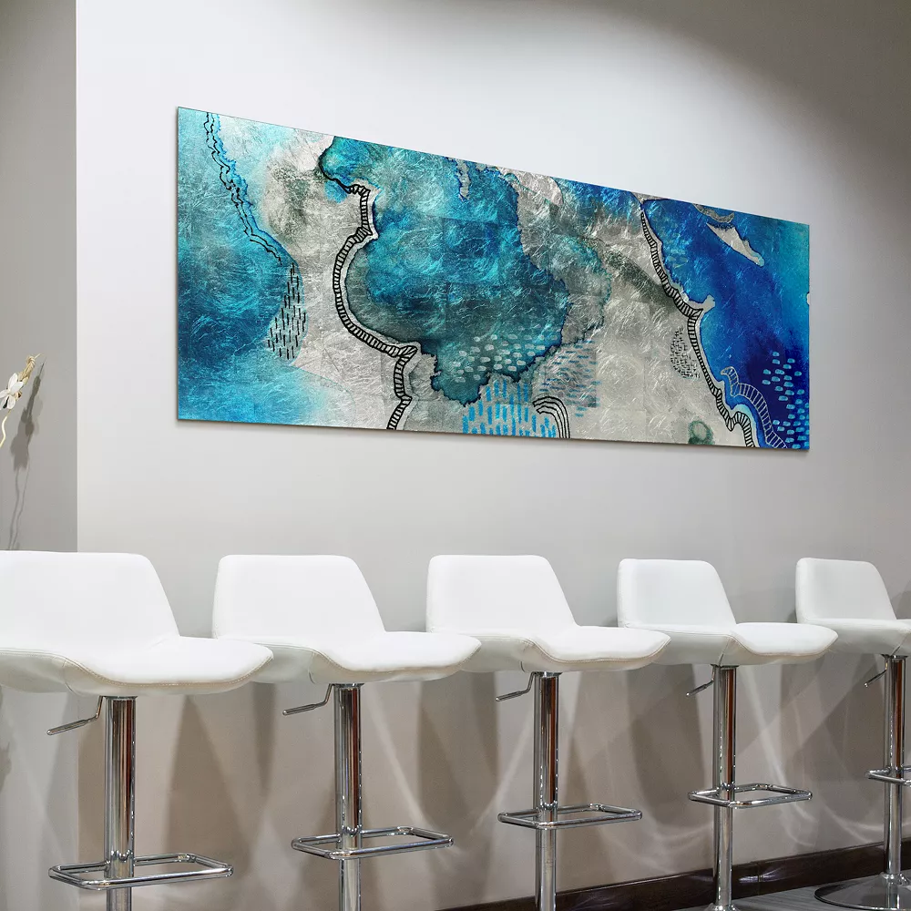 Empire Art Direct Subtle Blues B Glass Wall Art - Image 2