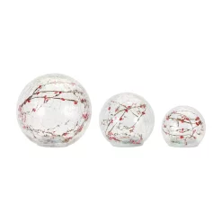 Melrose LED Glass Snow Globe 3-Piece Set