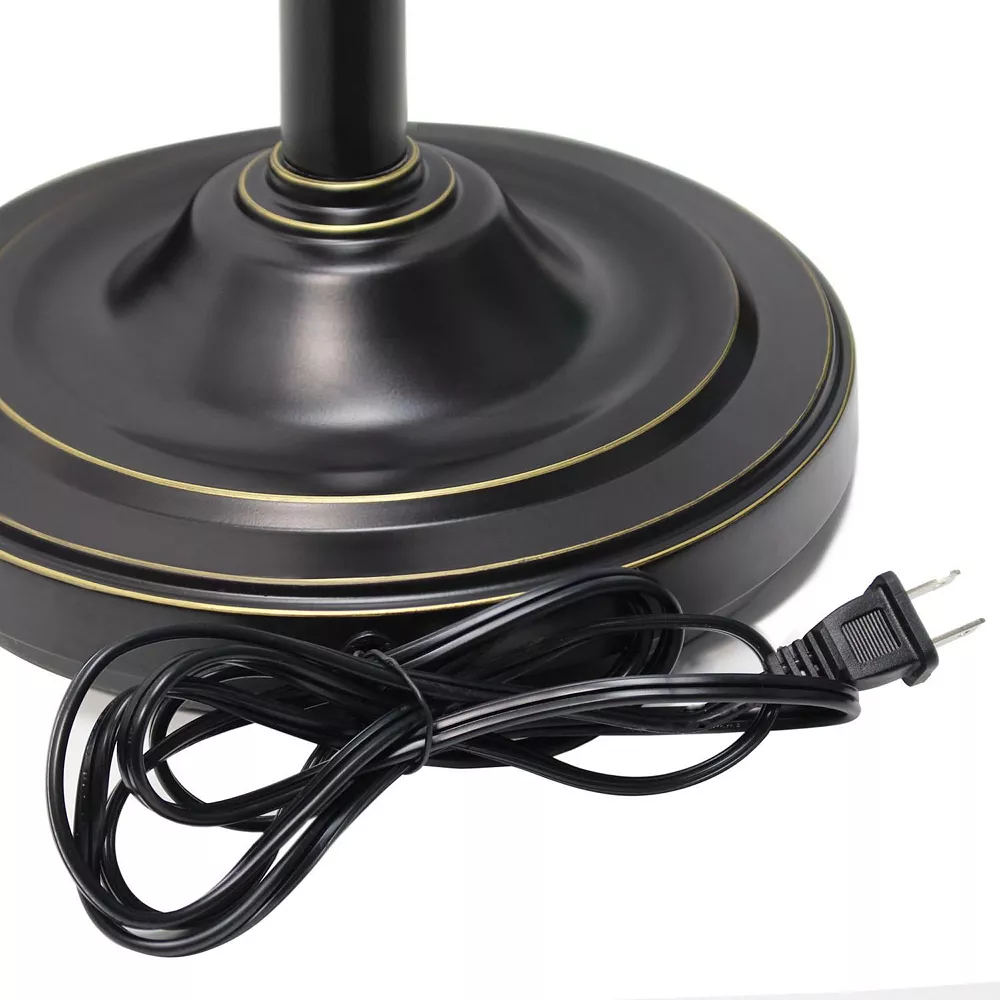 Elegant Designs 3 Light Floor Lamp With White Scalloped Glass Shades, Restoration Bronze And White - Image 2