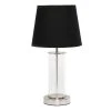 Simple Designs Encased Metal And Clear Glass Table Lamp - Brushed Nickel And Black