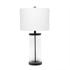 All The Rages Lalia Home Entrapped Glass Table Lamp With White Fabric Shade