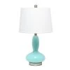 All The Rages Lalia Home Glass Dollop Table Lamp With White Fabric Shade, Seafoam