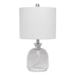 Elegant Designs Textured Glass Table Lamp, Gray