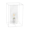 All The Rages Lalia Home White Framed Table Lamp With Clear Cylinder Glass Shade, Large