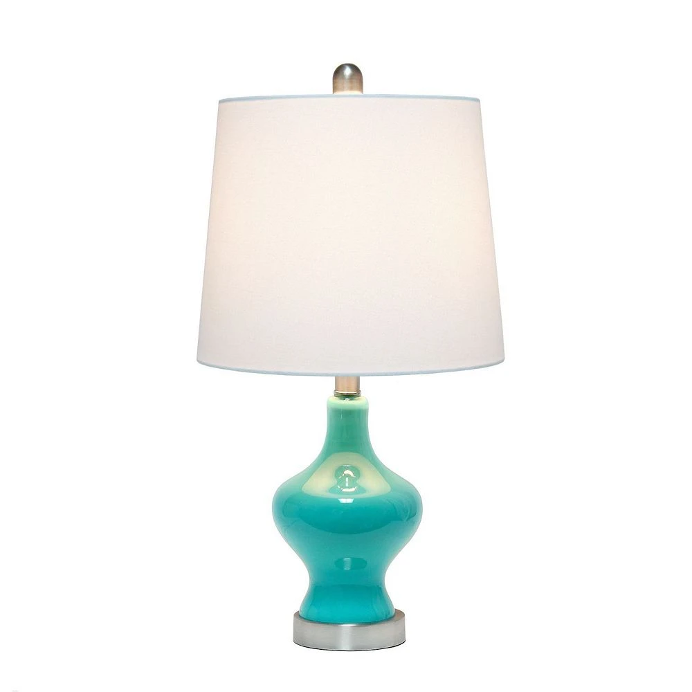 Elegant Designs Glass Gourd Shaped Table Lamp, Teal - Image 2