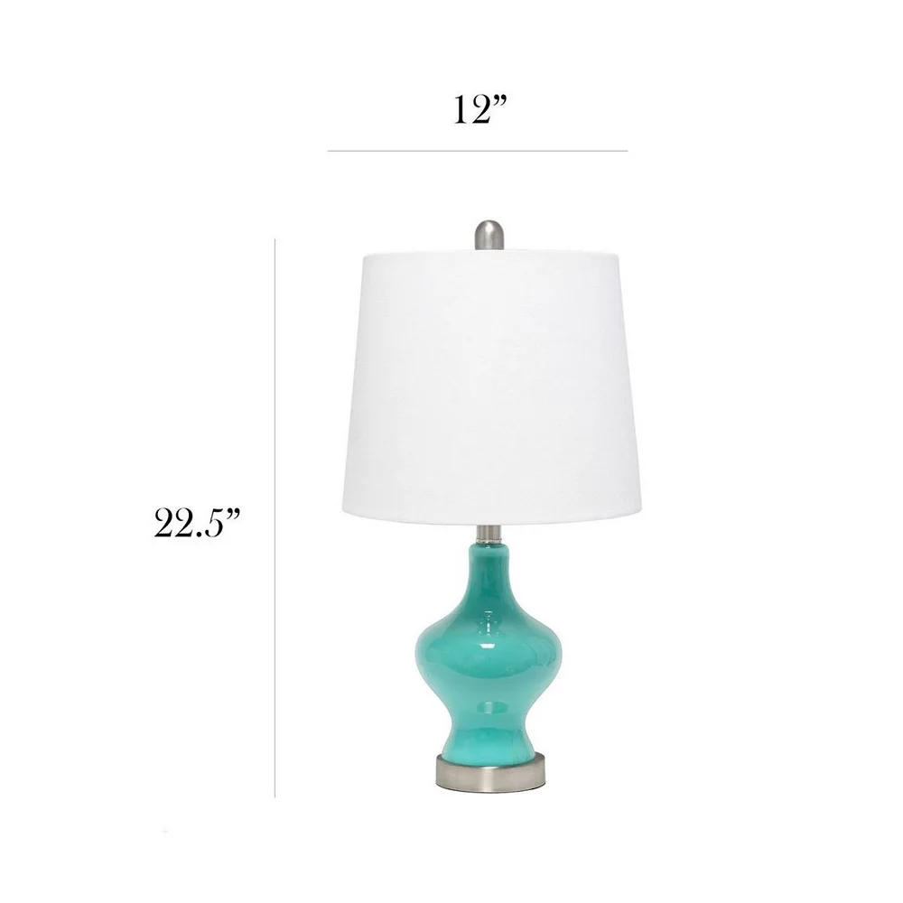 Elegant Designs Glass Gourd Shaped Table Lamp, Teal - Image 3