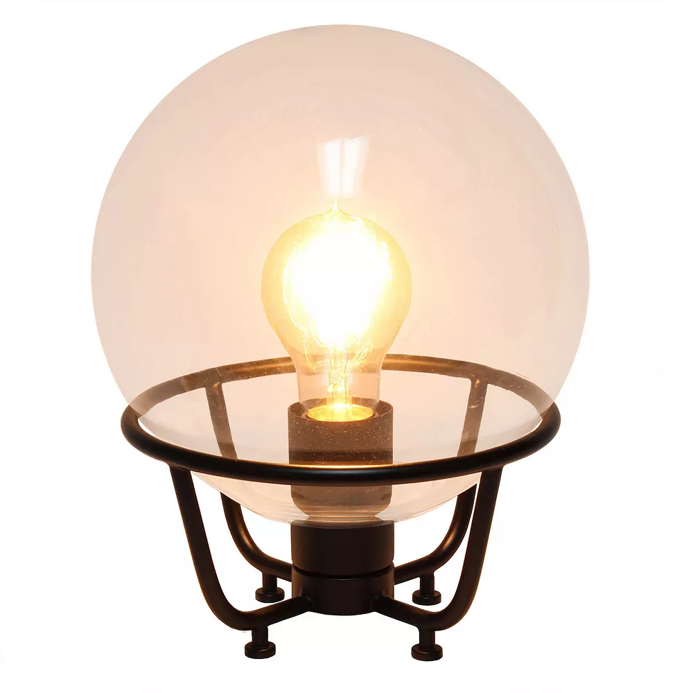 All The Rages Lalia Home Old World Globe Glass Table Lamp, Matte Black - Image 2