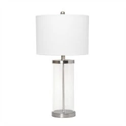 All The Rages Lalia Home Entrapped Glass Table Lamp With White Fabric Shade